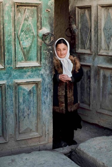 A girl in a doorway, Afghanistan, 2003