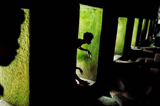 Shadow play, Preah Khan, Angkor, Cambodia, 1999