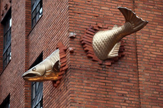 #9 Salmon Sculpture In Portland